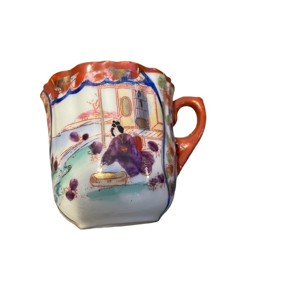 Vintage Japanese Chocolate Cup Geisha Girl Teacup and Saucer Bone China Japan - Picture 8 of 16